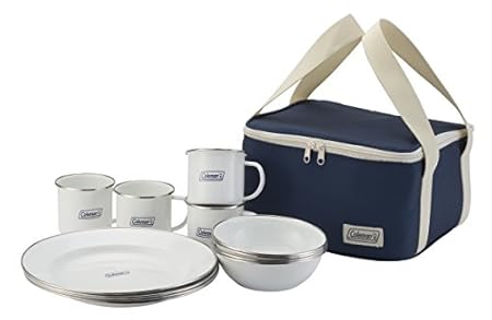 Coleman(コールマン) 食器セット エナメルディッシュウェアセット 4人分 収納ケース付 2000032362