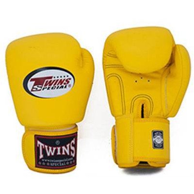 Twins ボクシンググローブ 本革製 12オンス イエロー