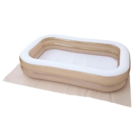 プール マット 厚手 【子供たちを笑顔にするプールマット】 大きい 300㎝用 250㎝用 200㎝用 150㎝用 大型 家庭用 シート カバー (グレージュ, 305cm×185cm×3.5mm)