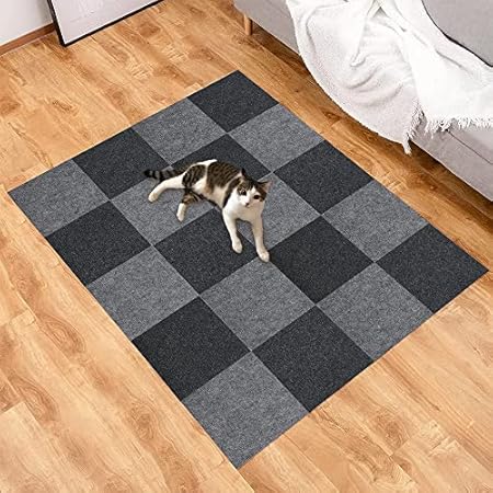 【Amazon 限定ブランド】Dockii タイルカーペット 30×30cm 30枚 (1.7畳)厚さ4mm 吸着マット タイルマット 防音 ジョイントマット 大判 洗えるカーペット 消臭 ペットマット 猫 犬 滑り止めマット 傷防止 床保護マット キッチンマット 廊下カーペット オフィス フロアマット リビングマット 床暖房対応 パンチカーペット グレー 深い&薄い