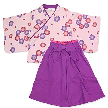 ベビー キッズ 袴風 女の子 2点 セット 紫色 90cm 1064100607PU90