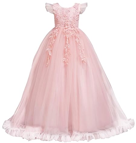 AOIF 子供ドレス ロングドレス 女の子 ジュニア ピアノ 発表会 パーディー 演奏会 フォーマル 入園式 結婚式 ワンピース【120/130/140/150/160/170】 20310