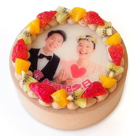 CAKE EXPRESS 写真ケーキ フルーツ三種生チョコクリーム 4号