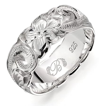 BYTHESEA ハワイアンジュエリー リング 刻印無料 誕生石入れ可(有料・別途購入) シルバー925 メンズ レディース ピンキーリング 太め 小指 指輪 日本サイズ8号