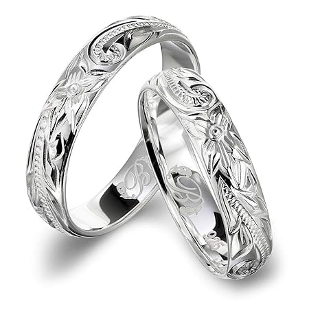 BYTHESEA ハワイアンジュエリー ペアリング 刻印無料 シルバー925 指輪 2個セット 【1個目:29号】【2個目:7号】 SR102P カップル