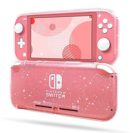 Switch Lite ケース 保護ケース Nintendo Switch Lite用 Nintendo Switch Lite対応 ソフトTPUカバー サムグリップキャップ2個付き クリスタルグリッター