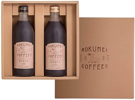 ロクメイコーヒー コーヒーギフト カフェベース (ブラック & ハニー / 各1本) ラテ 希釈用コーヒー プレゼント (敬老の日カード付き)