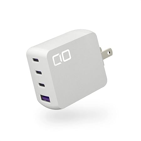 CIO NovaPort QUAD 65W GaN充電器 NovaIntelligence搭載 世界最小級 4ポート USB-C×3 + USB-A USB ACアダプター コンセント 急速充電器 軽量 タイプC iPhone Android Macbook Pro iPad Pro ウォールチャージャー ホワイト