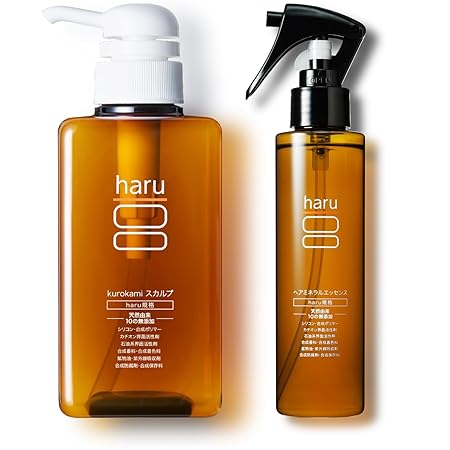 haru(ハル) kurokamiスカルプ(オリジナル) 400ml 単品 + ヘアミネラルエッセンス 150ml 単品オールインワン 天然由来 無添加 ノンシリコンシャンプー + アウトバストリートメント ミストセット
