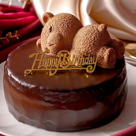 morin 誕生日 ケーキ 生ザッハトルテ4号【直径約12cm】(可愛い クマのケーキ) チョコレート ケーキ ベルギー チョコ