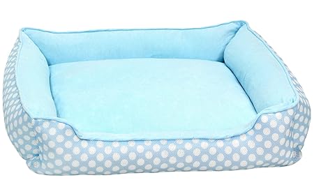 PetStyle ペットベッド 犬 猫 ベッド マット 夏用 洗える メッシュ カバー ふわふわ 2WAY かわいい おしゃれ ソファ カドラー スクエア型 XLサイズ (春夏/ブルー)