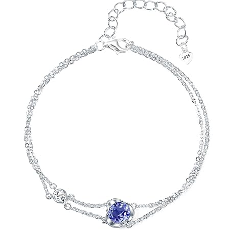 KIMIEVOL ブレスレット レディース タンザナイト 12月 誕生石 薔薇 花 シルバー アクセサリー 純銀 ホワイトデー 誕生日 母 妻 彼女 へ クリスマス プレゼント ラッピング用品付き