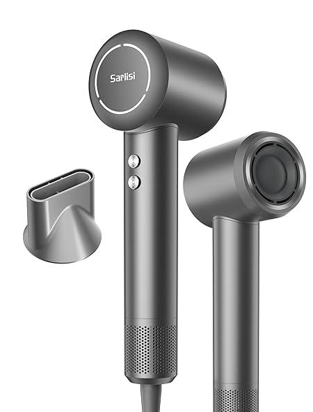 Sarlisi ドライヤー 大風量 速乾 3億サロン級 マイナスイオン ヘアドライヤー 3段階風速 3風温モード 恒温ヘアケア 1200W 2.6m³/分 356g 軽量 マグネット式ノズル付き ロングヘア/家庭用/プレゼント/出張・旅行用 PSE認証済み 黒