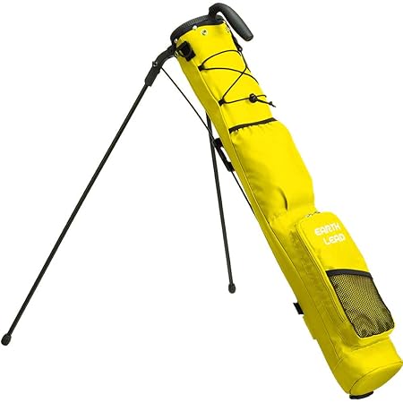 【公式】 EARTH LEAD セルフスタンド ゴルフ クラブケース 【超軽量 9色 大容量収納】 クラブ ケース フード&大型ポケット付き 超軽量 低重心 安定感 (イエロー)