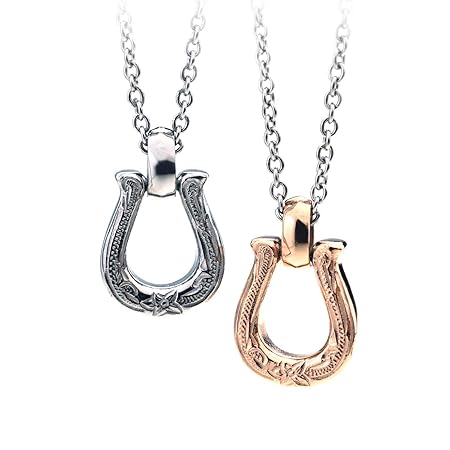 ハワイアンジュエリー ホースシュー ペアネックレス 2個セット ステンレス 316L メンズ レディース カップル プレゼント 馬蹄