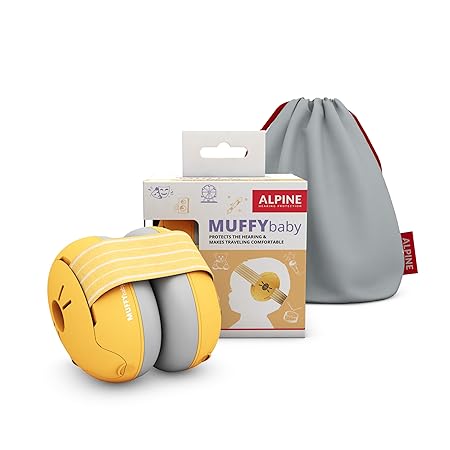 ALPINE HEARING PROTECTION (アルパイン) イヤーマフ ヘッドバンド仕様 防音 遮音 赤ちゃん用 イエロー MUFFY BABY CLASSIC YEL