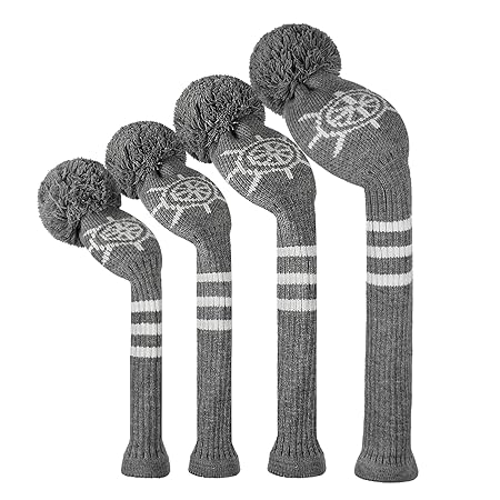 ゴルフヘッドカバー ニット 4枚セット、ゴルフクラブドライバーウッド(460 cc)*1フェアウェイウッド* 2とハイブリッド*1