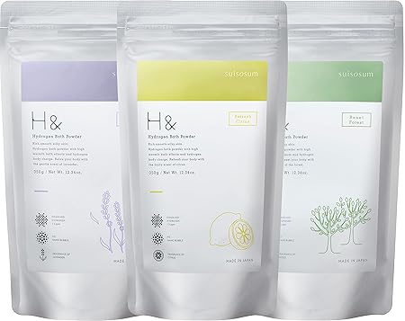 H& アッシュアンド 高濃度水素 入浴剤 ラベンダー & シトラス & フォレスト 350g (3種セット)【国産 ギフト 計量スプーン入り】