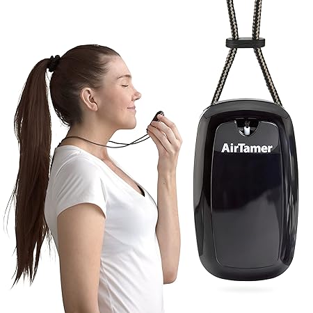 AirTamer 高度な充電式空気清浄機 A315 ポータブル マイナス イオン発生器、空気を浄化して細菌、ほこり、バクテリア、アレルゲン、カビ、臭いなどを除去、ブラック レザー トラベル ケース