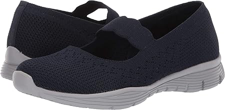Skechers レディース シーガー パワーヒッター エンジニアードニット メリージェーン, ネイビー, 5.5