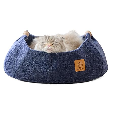 【OFT】 フェルトキャットベッド COHALU(コハル) スモーキーネイビー ペット 猫 犬 ハウス クッション ねこ おしゃれ 小型犬 ウール 白 かわいい 涼しい フェルト 暖かい