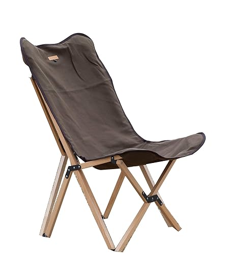 S'more(スモア) Woodie pack chair アウトドアチェア キャンプ チェア 折り畳み 折りたたみ椅子 アウトドア 木製 ウッディチェア ズック キャンバス 洗える 持ち運び 収納袋付き 天然ブナ材の折り畳み木製チェア (BROWN)
