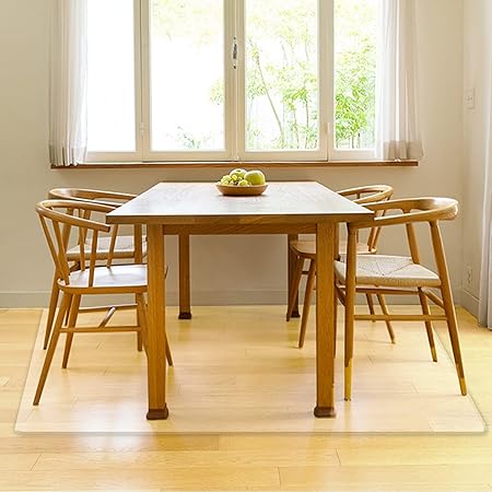 【床暖房対応】 ダイニングマット 透明 防水 180×180cm 【Latuna ラチュナ】 ダイニングテーブル テーブル下マット フロアマット ダイニング 厚さ 1.5mm (サイズ 180 × 180cm)