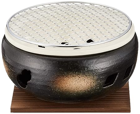 マルヨシ陶器 伊勢炭焼 水コンロ 7号 黒 M4603