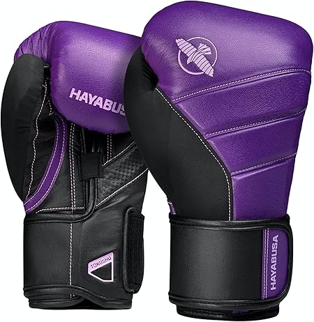 Hayabusa T3ボクシンググローブ(男女兼用) - パープル/ブラック, 10oz