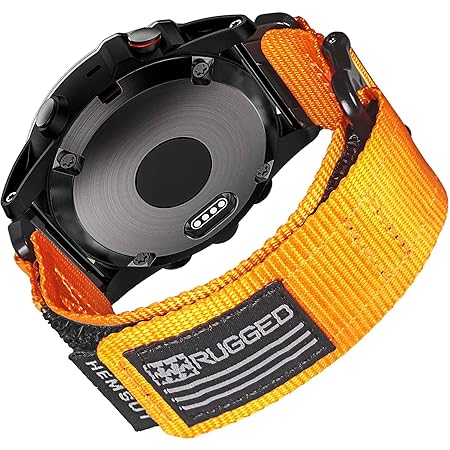 Hemsut ガーミン ベルト ガーミンウォッチ ナイロンスポーツバンド Fēnix/Forerunner/Approach/MARQ/Quatix/D2/Instinct/Enduro/Tactixシリーズ用 アップグレードされたコネクタ ガーミンのクイックフィットver garminスマートウォッチ ベルト 手首サイズ7.7-8.4インチに適しています