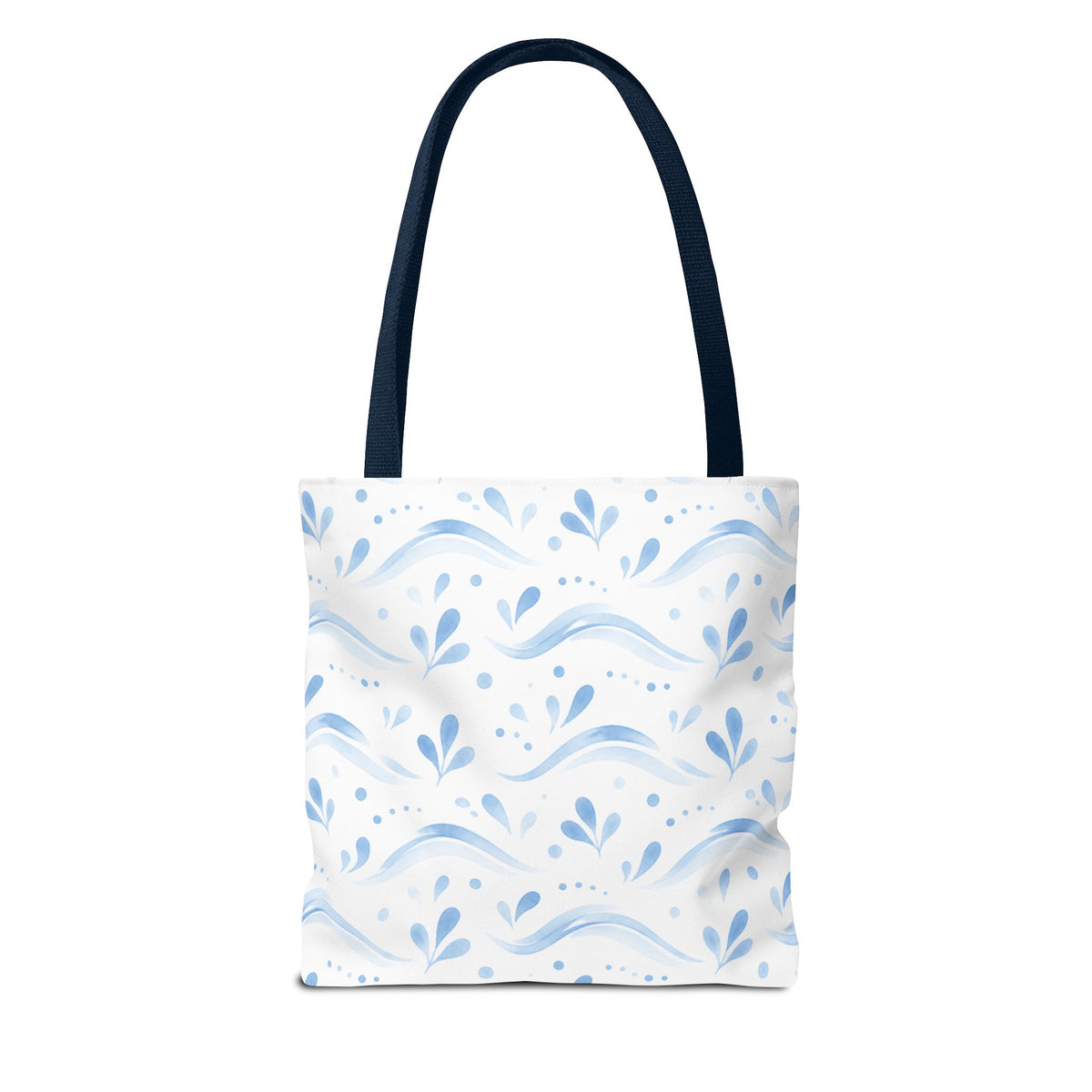 Personalized Blue Floral Print It Your Way Tote Bag