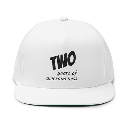 Two Years of Awesomeness Flat Bill Cap