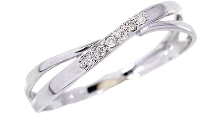 [KASHIMA]KASHIMA K10WG 0.03ct ダイヤモンドリング 18.5