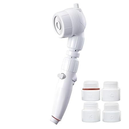 アラミック シャワーヘッド 節水 高水圧 ヘッドが自由自在に動く 角度調整 水量調整 止水ボタン 3Dアースシャワー ヘッドスパ ホームユース ホワイト 日本製 3D-B6A