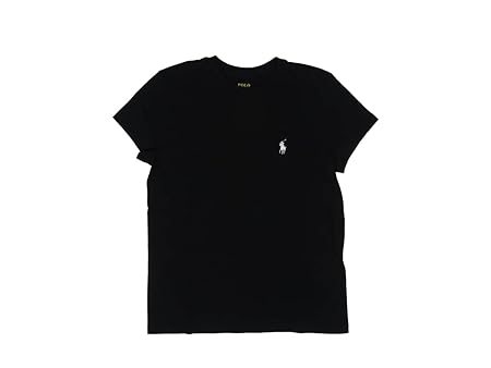 (ポロ ラルフローレン) POLO Ralph Lauren レディース クルーネック ワンポイント 刺繍 半袖 Tシャツ 0107194-M-POLOBLACKWHITE [並行輸入品]