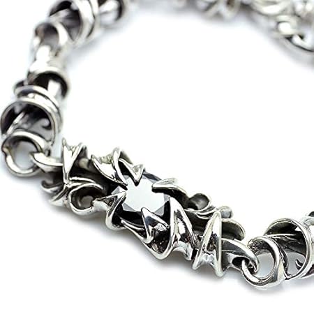 [シルバーワン] on ブレスレット メンズ シルバー925 オニキス フローラル アラベスク