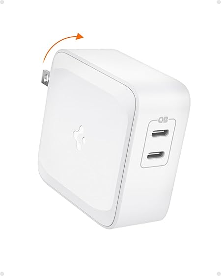 Spigen 2ポート70W 充電器 [ USB Type-C, PD3.0 急速充電, 単ポート 60W, 50W・20Ｗ, GaN II, 折りたたみ式プラグ ] Macbook Pro, iPhone 15 14 13 Plus Pro Max Mini 12 iPad Air Galaxy Z Fold Flip 5 S23 Pixel 8 8 Pro 7a 7その他対応