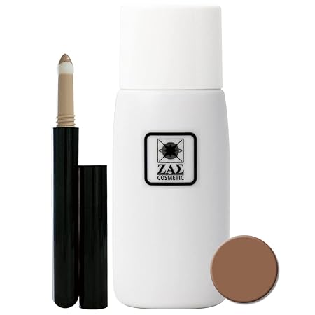 ZAS 水ファンデーション (ブロンズ 小麦色) + メンズコンシーラー (ダーク) ニキビ跡 青髭 ソバカス 毛穴 シミ 毛穴 を自然に隠す メンズメイク メンズコスメ ザス ファンデーションセット B