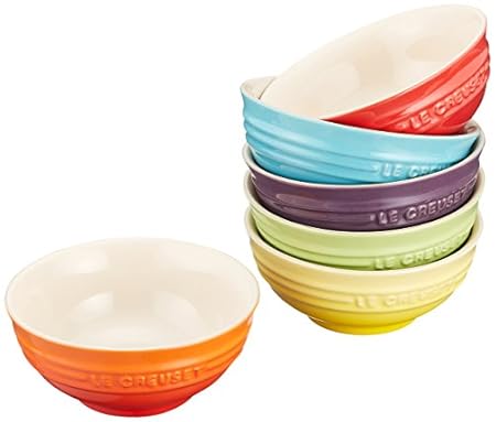 ル・クルーゼ(Le Creuset) ストーンウェア ボウル ミニ・ボール レインボー 耐熱 耐冷 電子レンジ オーブン 対応 6個 セット 【日本正規販売品】