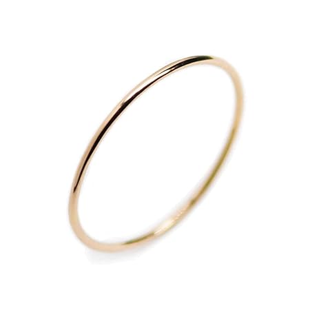 K18ピンクゴールドリング 0.8mm 極細 自分へのご褒美に 18金製 ポーチ付き 日本製 Made in Japan (10号)