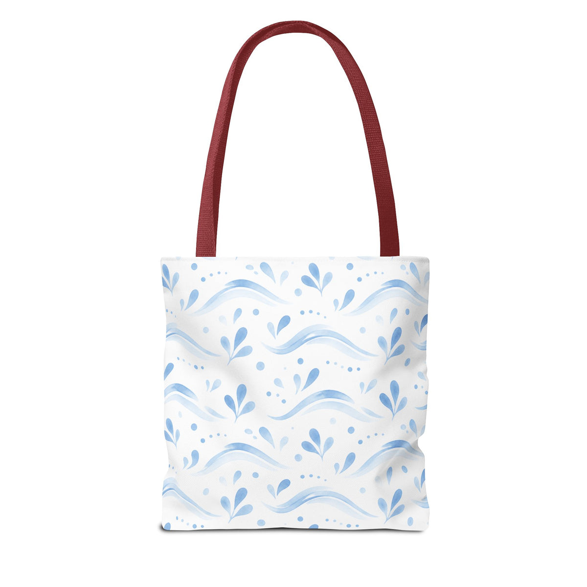 Personalized Blue Floral Print It Your Way Tote Bag