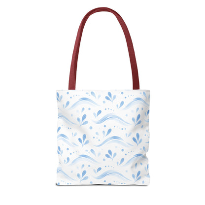 Personalized Blue Floral Print It Your Way Tote Bag