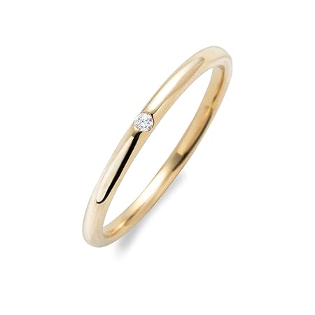 LEGAN (レガン) ダイヤモンド リング イエローゴールド K18YG 6号 天然ダイヤモンド 結婚指輪 指輪 細身 マリッジリング レディース 日本国内製
