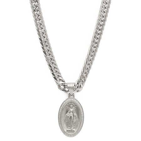 [silver KYASYA]6面カット ダブル喜平ネックレス 奇跡のメダイ ネックレス シルバー 銀 ペンダント メンズ HIPHOP b系 50cm 60cm 専用BOX付属（60cm）