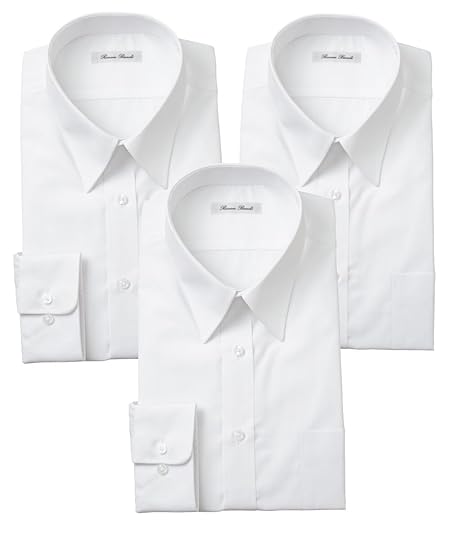 [ニッセン] カジュアルシャツ メンズ 抗菌防臭・形態安定長袖ワイシャツ白３枚組（レギュラーカラー）【大きいサイズ】 白3枚組 (4L) 4888