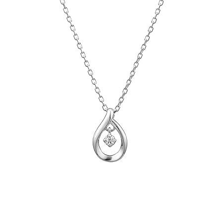 4℃[ヨンドシー] 公式 4月誕生石 シルバー ネックレス ジュエリーケース付き しずく ダイヤモンド 華やか 記念日 プレゼント レディース 11151-412-1809-00-00