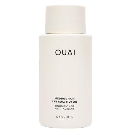 OUAI Medium Conditioner. Strengthening Keratin, Nourishing Babassu and Coconut Oils and Kumquat Extract Leave Hair Hydrated, Shiny and Smooth. Free from Parabens, Sulfates and Phthalates (10 Oz)