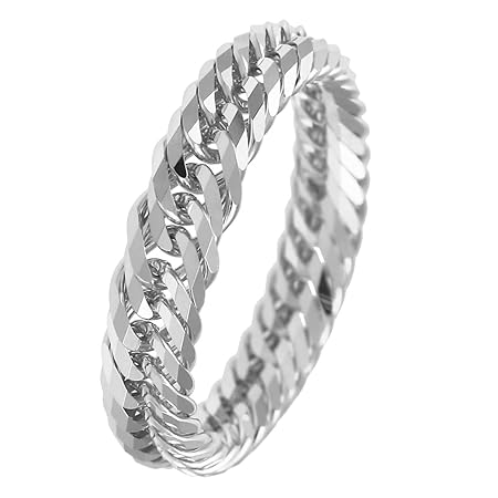 [FAIRY CULLET] [フェアリーカレット] Pt850 12面トリプルチェーン型 喜平プラチナリング 日本製 (9号、内径15.66mm、外径19.06mm)