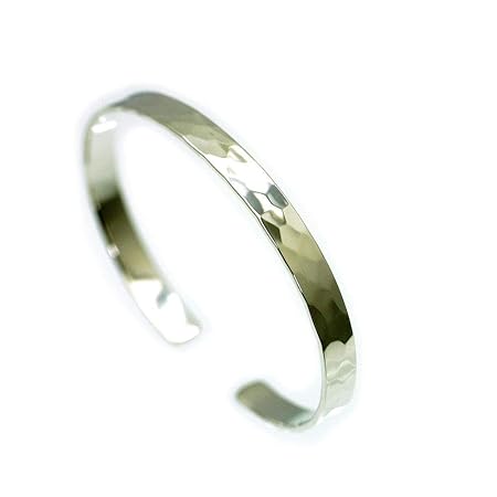 [シルバーワン] シルバー925 平打ち タタキ バングル メンズ bo シンプル 鎚目
