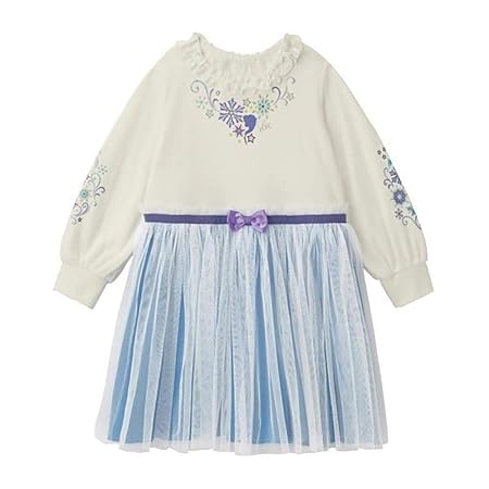 [ベルメゾン] ディズニー ワンピース ガールズ 長袖 チュール ドッキング ワンピース・チュニック エルサ 110